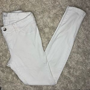 Vintage Mid Rise White Denim Skinny Jeans